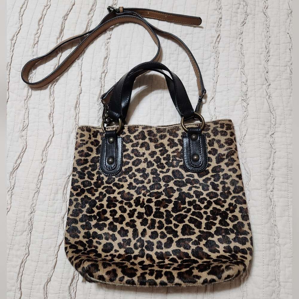 Maurizio Taiuti Women's Leather Cowhide Crossbody Purse, Cheetah Print